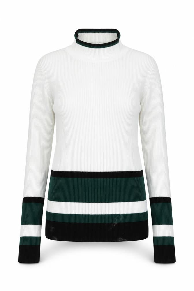 Miss Selfridge Multicoloured Stripe Mock Neck Jumper Size 8