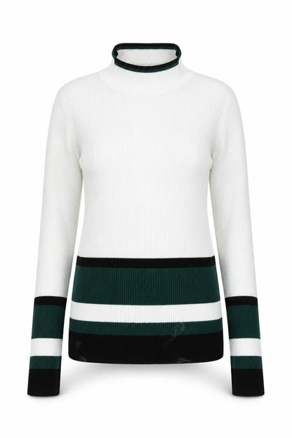 Miss Selfridge Multicoloured Stripe Mock Neck Jumper Size 8