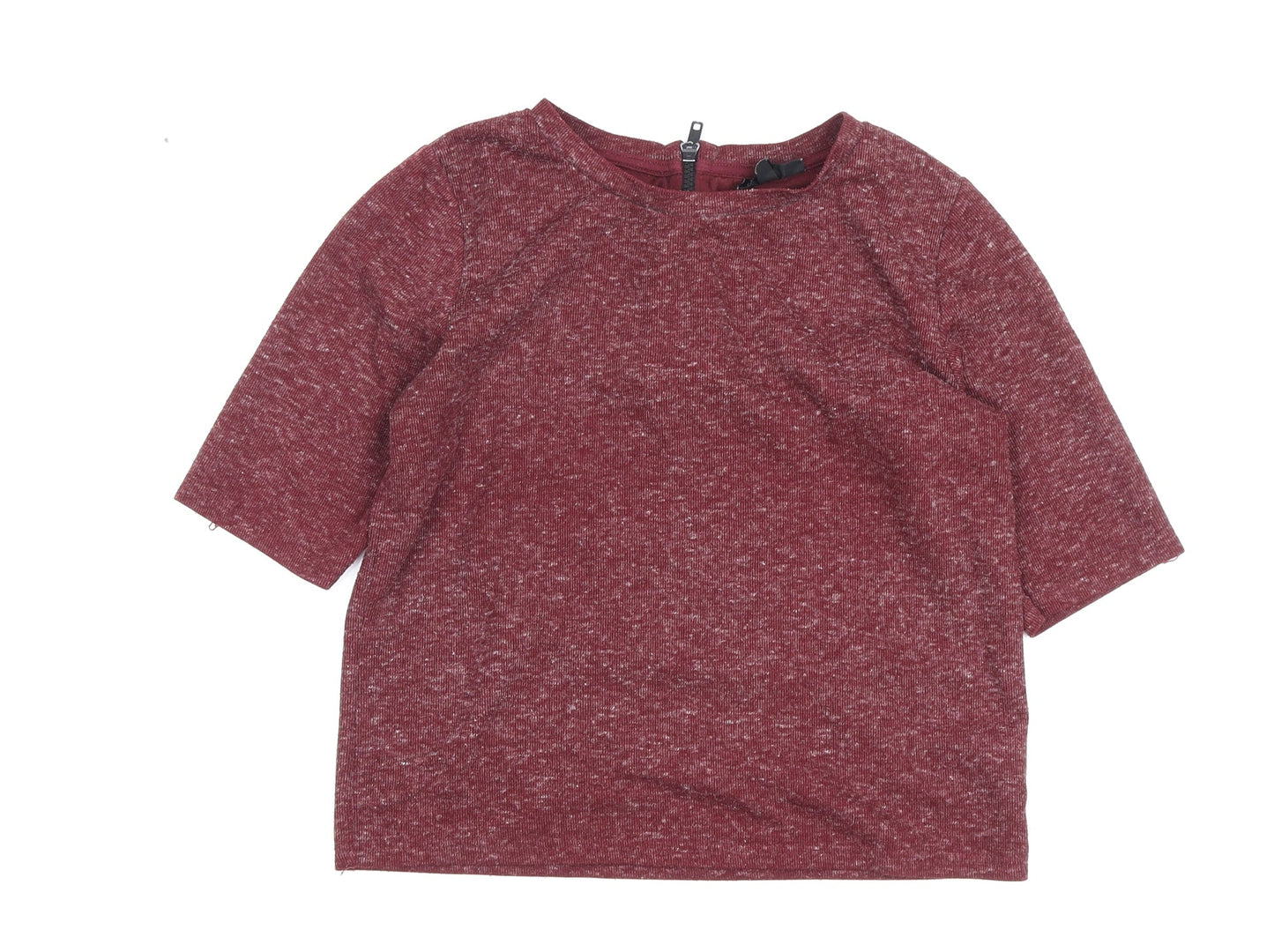 Womens UK Size 6 Topshop Red Basic T-Shirt