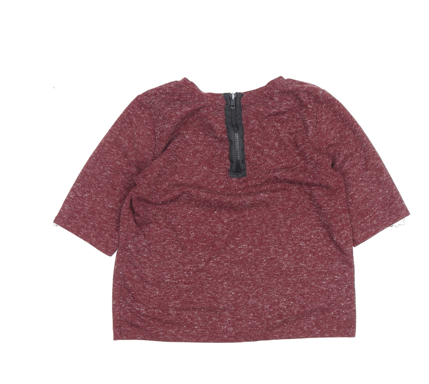 Womens UK Size 6 Topshop Red Basic T-Shirt