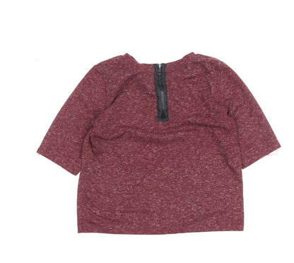 Womens UK Size 6 Topshop Red Basic T-Shirt