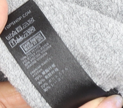 Topshop Women's Grey Logo Pullover Sweatshirt Size 10