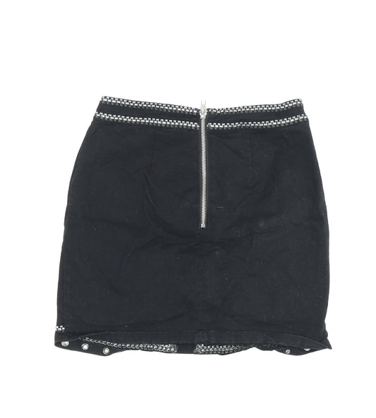Womens UK Size 6 River Island Black Straight & Pencil Skirt