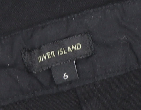Womens UK Size 6 River Island Black Straight & Pencil Skirt