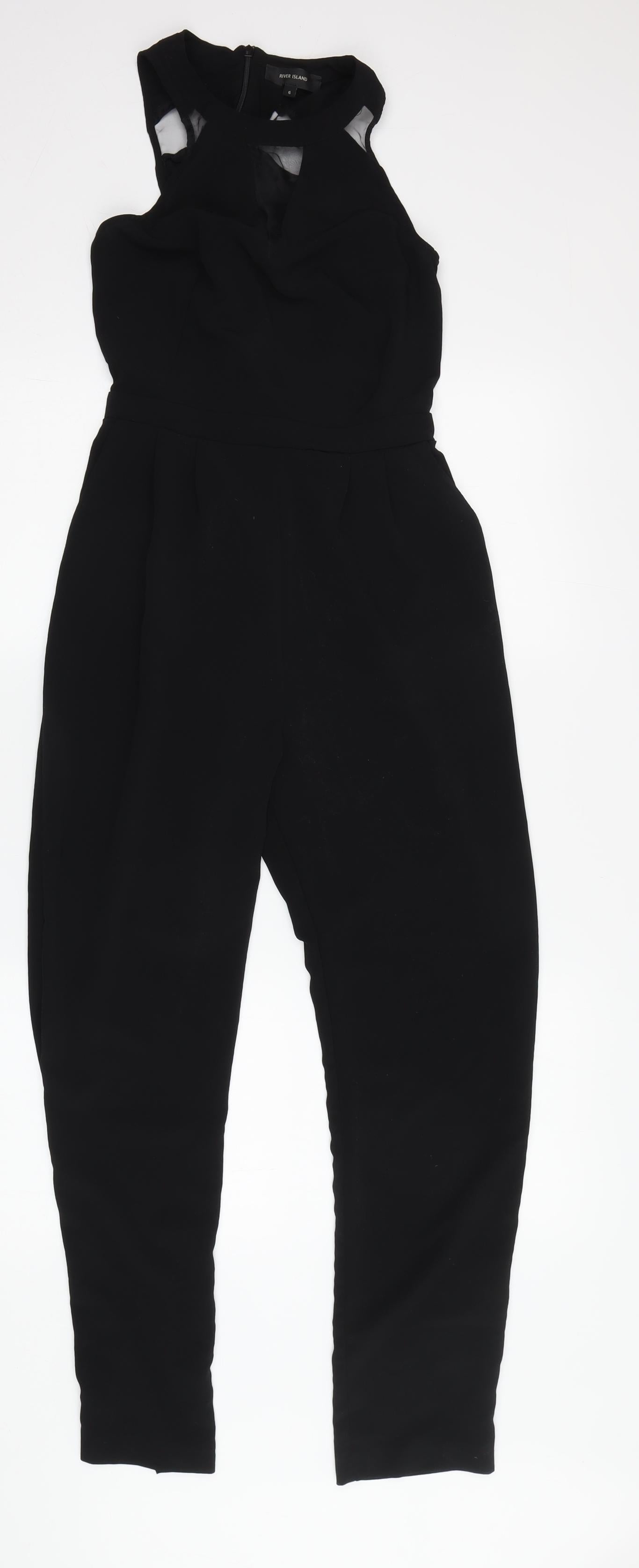 River Island Women's Black Jumpsuit - S, Sleeveless, Party