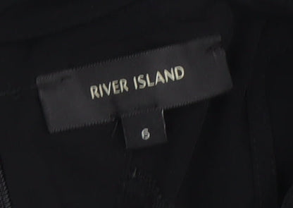 River Island Women's Black Jumpsuit - S, Sleeveless, Party