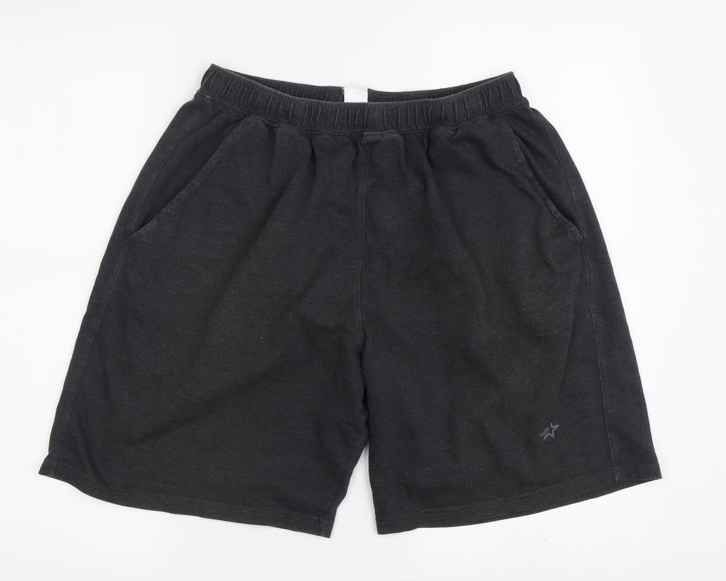 Allstar Men's Black Sweat Shorts, Elastic Waist, Pockets, 2X