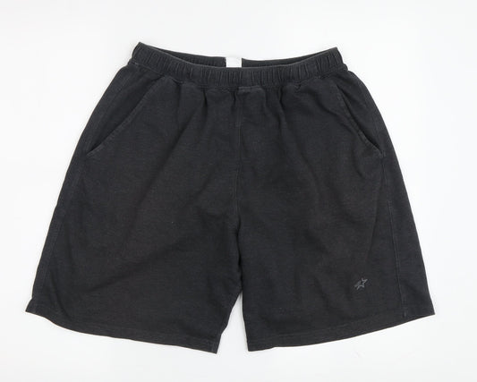 Allstar Men's Black Sweat Shorts, Elastic Waist, Pockets, 2X