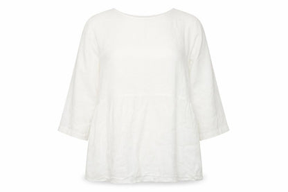 pure jill Women's White Linen Tunic Blouse XS
