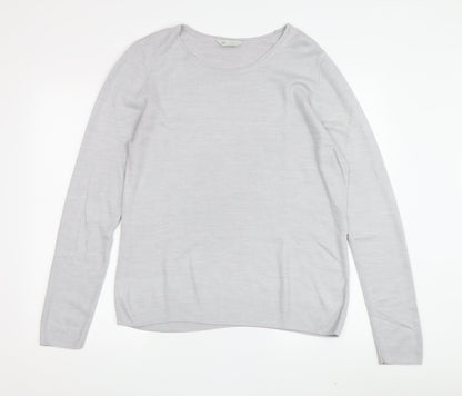 BHS Women's Grey Knit Jumper Size 14 Crew Neck