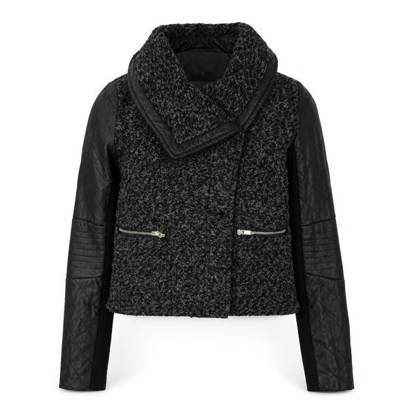 Orice Style Women’s Quilted Black Biker Jacket S