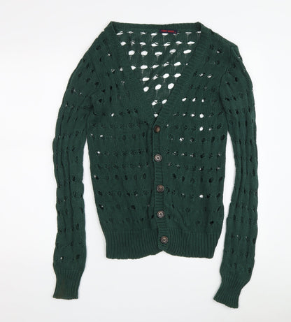 Tony Moro Women’s Green Open-Knit Cardigan M