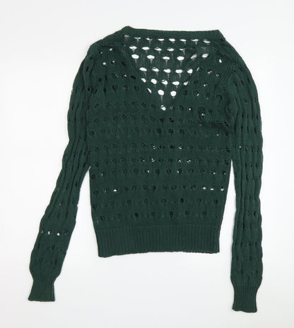 Tony Moro Women’s Green Open-Knit Cardigan M