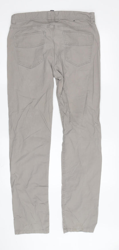 H&M Men's Grey Chino Trousers Size 33 Regular Fit