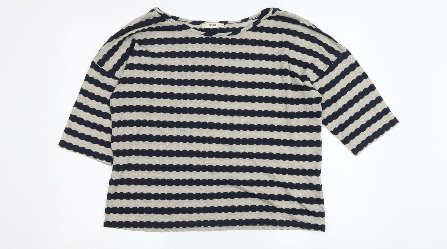 Womens UK Size M Oasis Multicoloured Basic T-Shirt