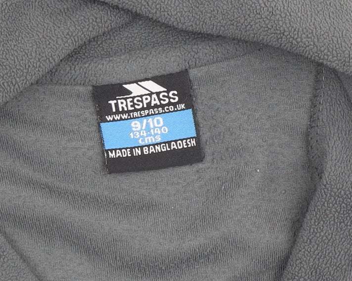 Trespass Grey Boys 1/4 Zip Fleece Sweatshirt, 9-10 Years