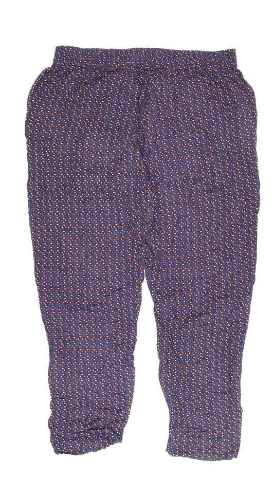Womens UK Size 14 NEXT Relaxed Fit Cropped Multicoloured Trousers