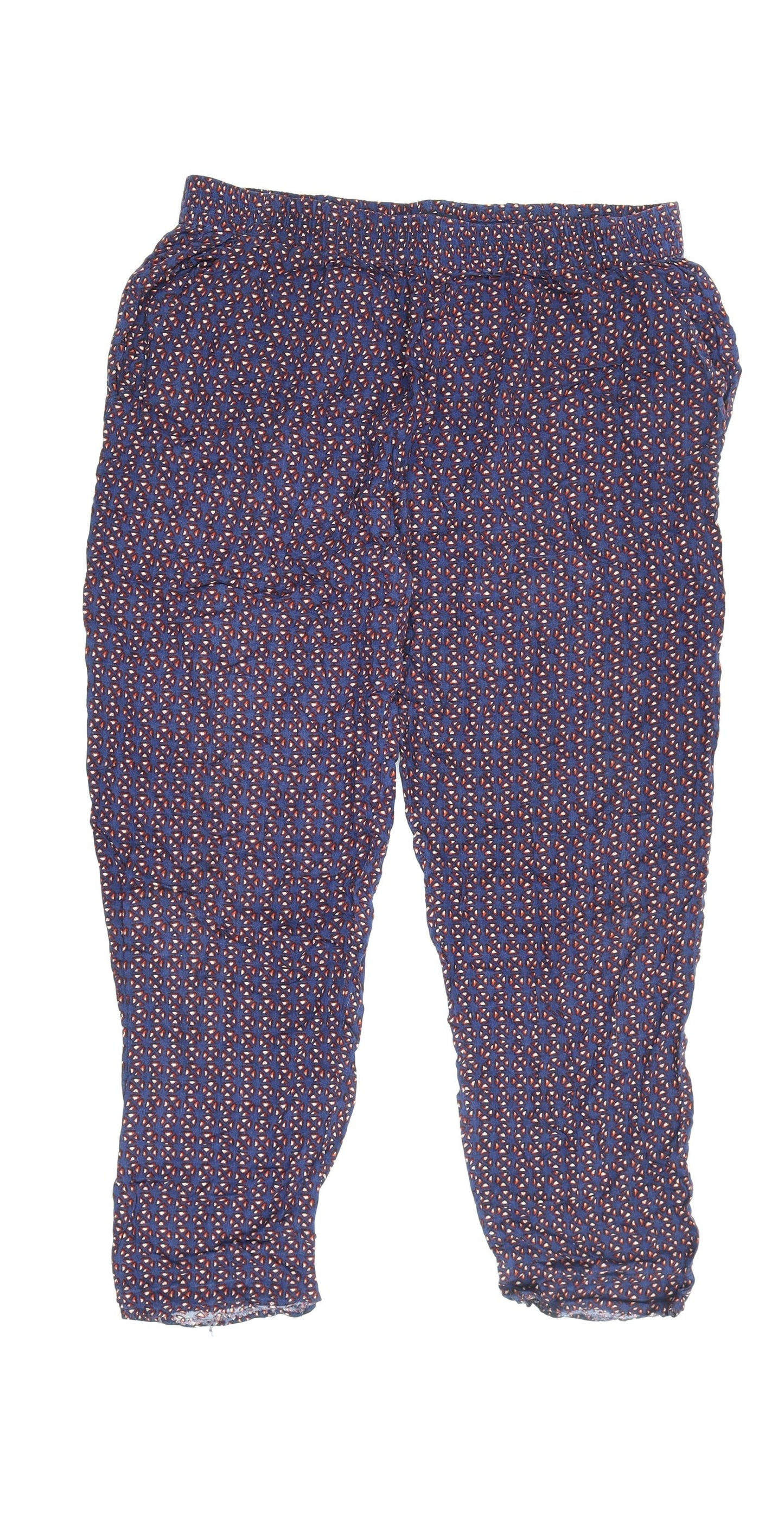 Womens UK Size 14 NEXT Relaxed Fit Cropped Multicoloured Trousers