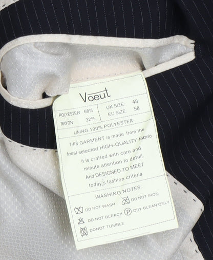 Mens UK Size 48 Voeut Regular Black Suit Jacket