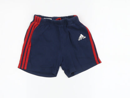 Adidas Unisex Baby Blue Shorts 12-18M Elastic Waist
