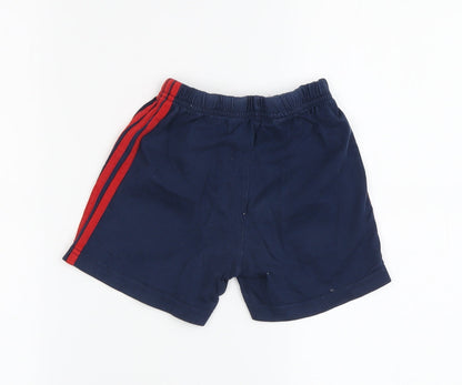Adidas Unisex Baby Blue Shorts 12-18M Elastic Waist