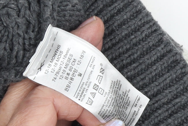 Gap Boys Grey Cable-Knit Cardigan 12-18 Months