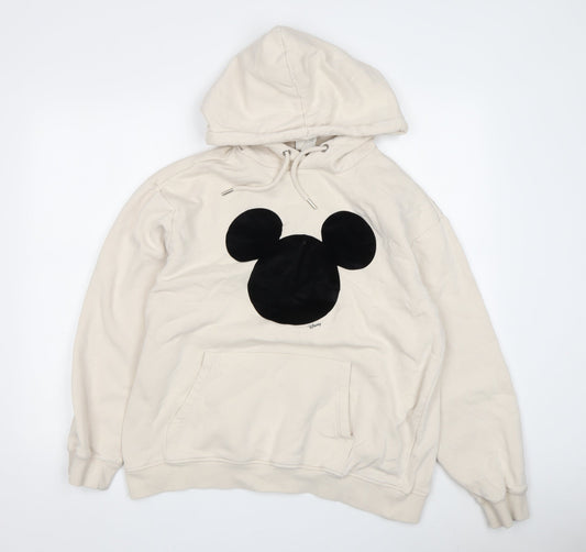 Unisex Adults UK Size S Disney Beige Pullover Hoodie