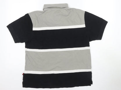 Pierre Cardin Men's Black Colourblock Polo L