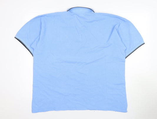 Gildan Men's Blue XL Polo with Beach Theme