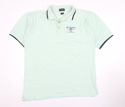 Pacific Blue Men's Green 2XL Polo Short Sleeve