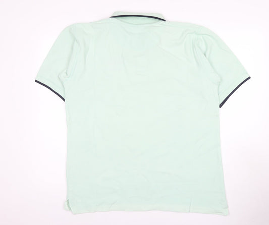 Pacific Blue Men's Green 2XL Polo Short Sleeve