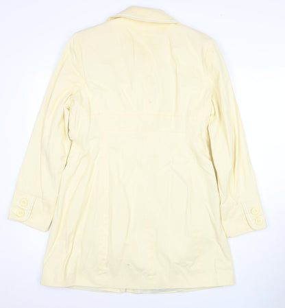 Topshop Women's Ivory Trench Coat Size 14 Classic Style