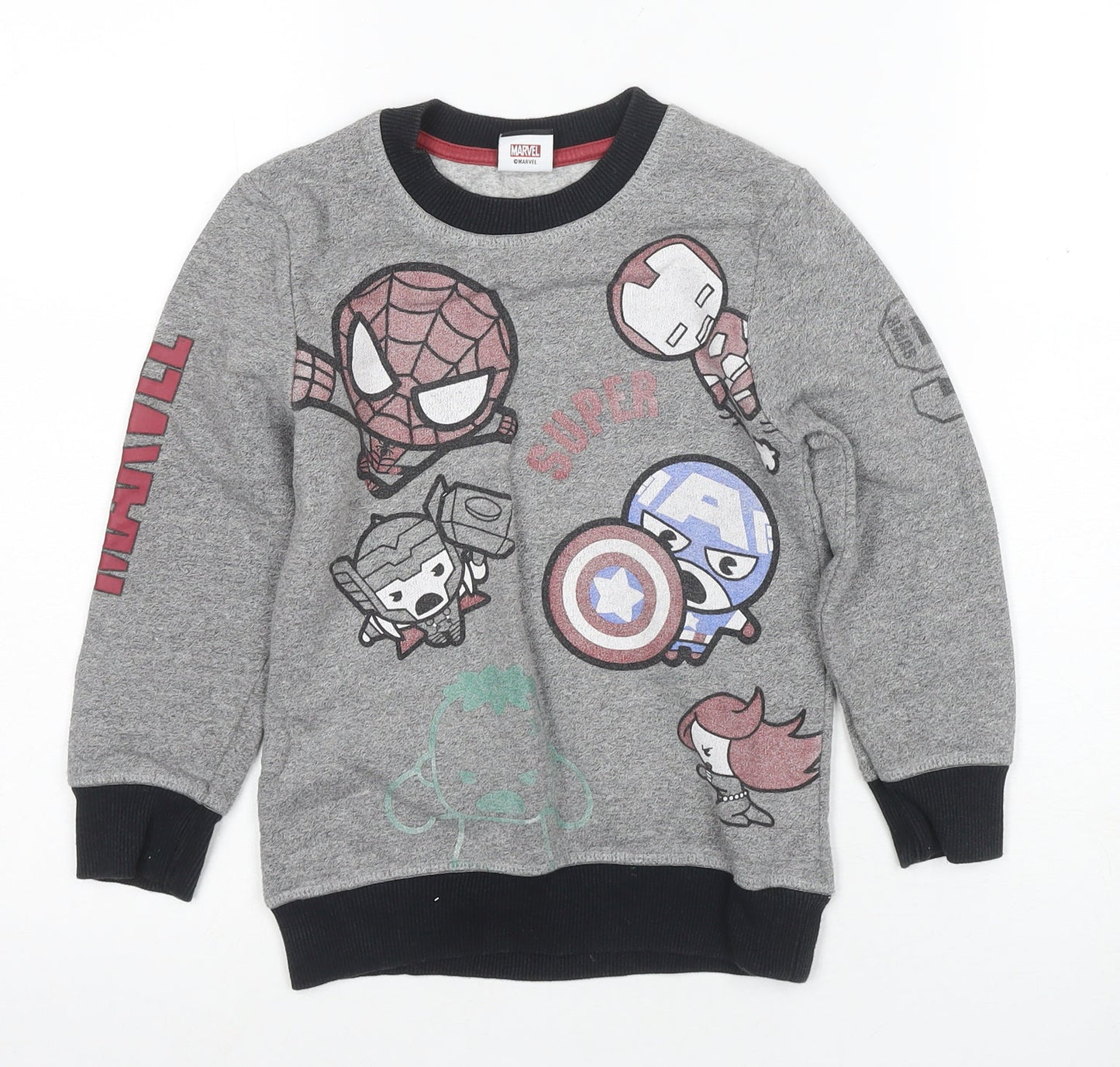 George Boys Grey Avengers Pullover Hoodie 5-6 Years Superhero