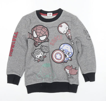 George Boys Grey Avengers Pullover Hoodie 5-6 Years Superhero