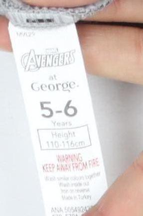 George Boys Grey Avengers Pullover Hoodie 5-6 Years Superhero