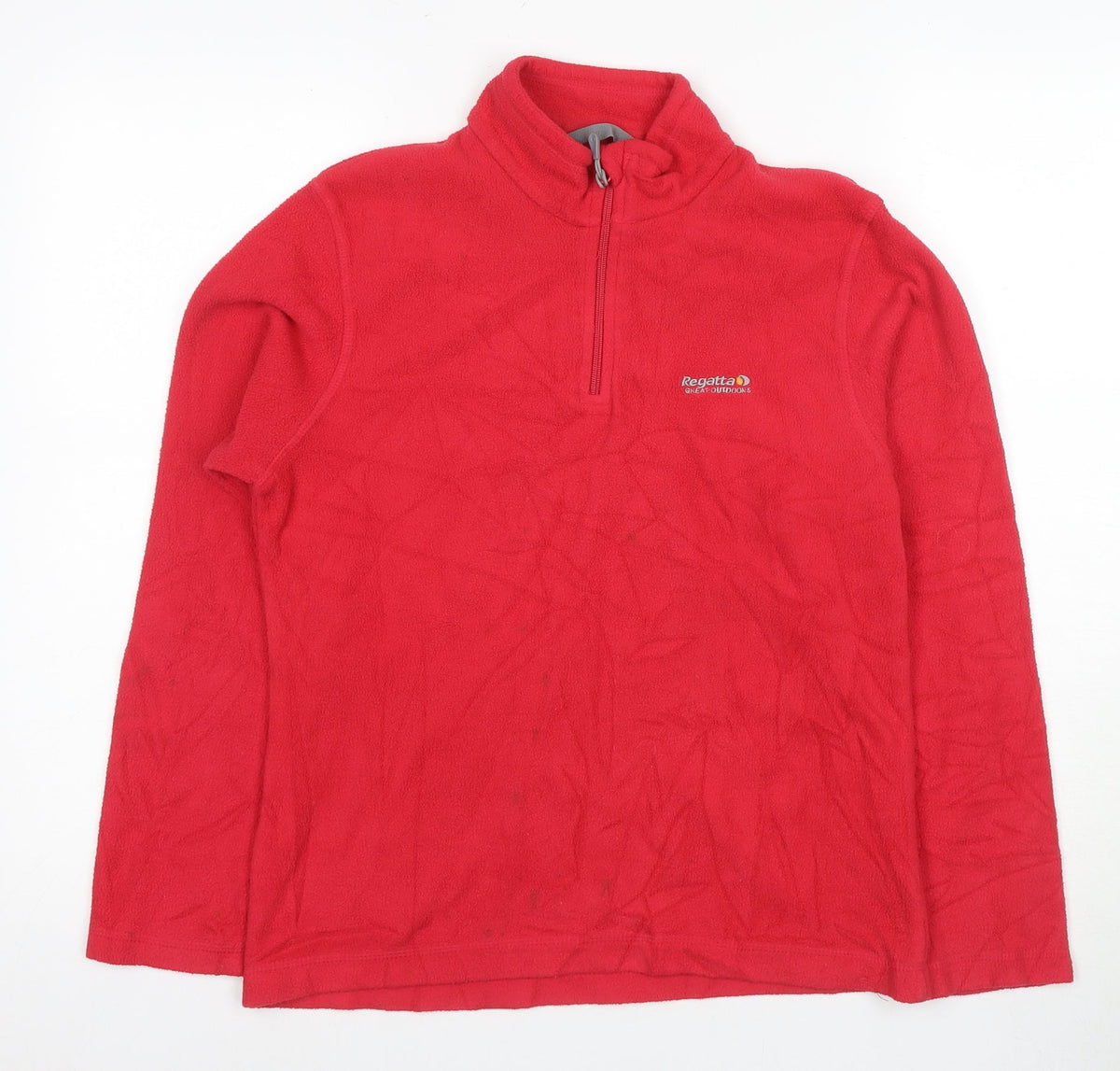Additional front view of Regatta unisex red fleece pullover, size 10