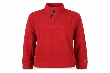 Front view of PSL unisex red fleece sweatshirt, size 12