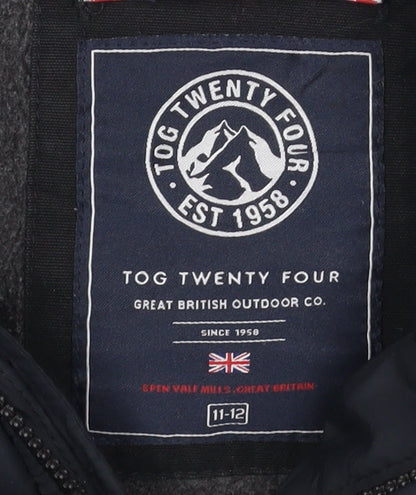Tog Twenty Four Boys Black Puffer Jacket 11 Years Hooded