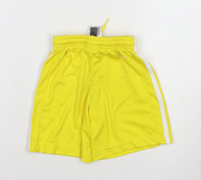 Adidas Boys Yellow Athletic Shorts 5-6 Years Breathable