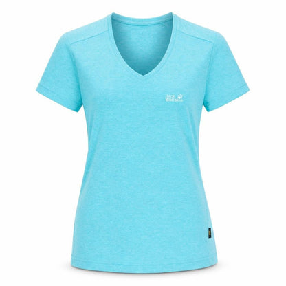 Jack Wolfskin Women's Blue T-Shirt V-Neck Size 10