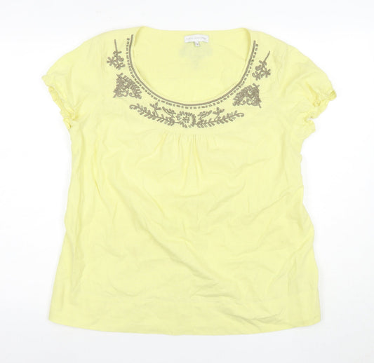Womens UK Size 14 Rocha John Rocha Yellow Basic Blouse