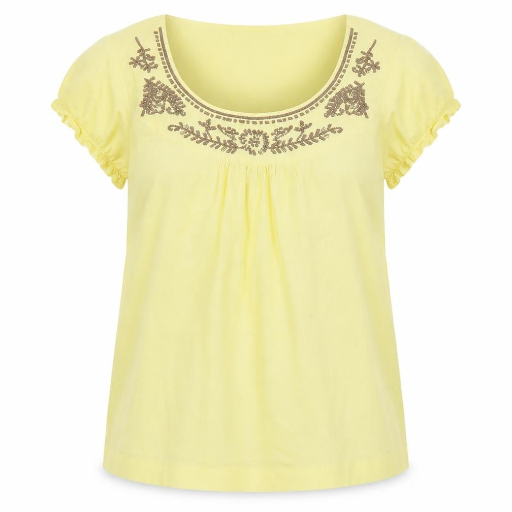 Womens UK Size 14 Rocha John Rocha Yellow Basic Blouse