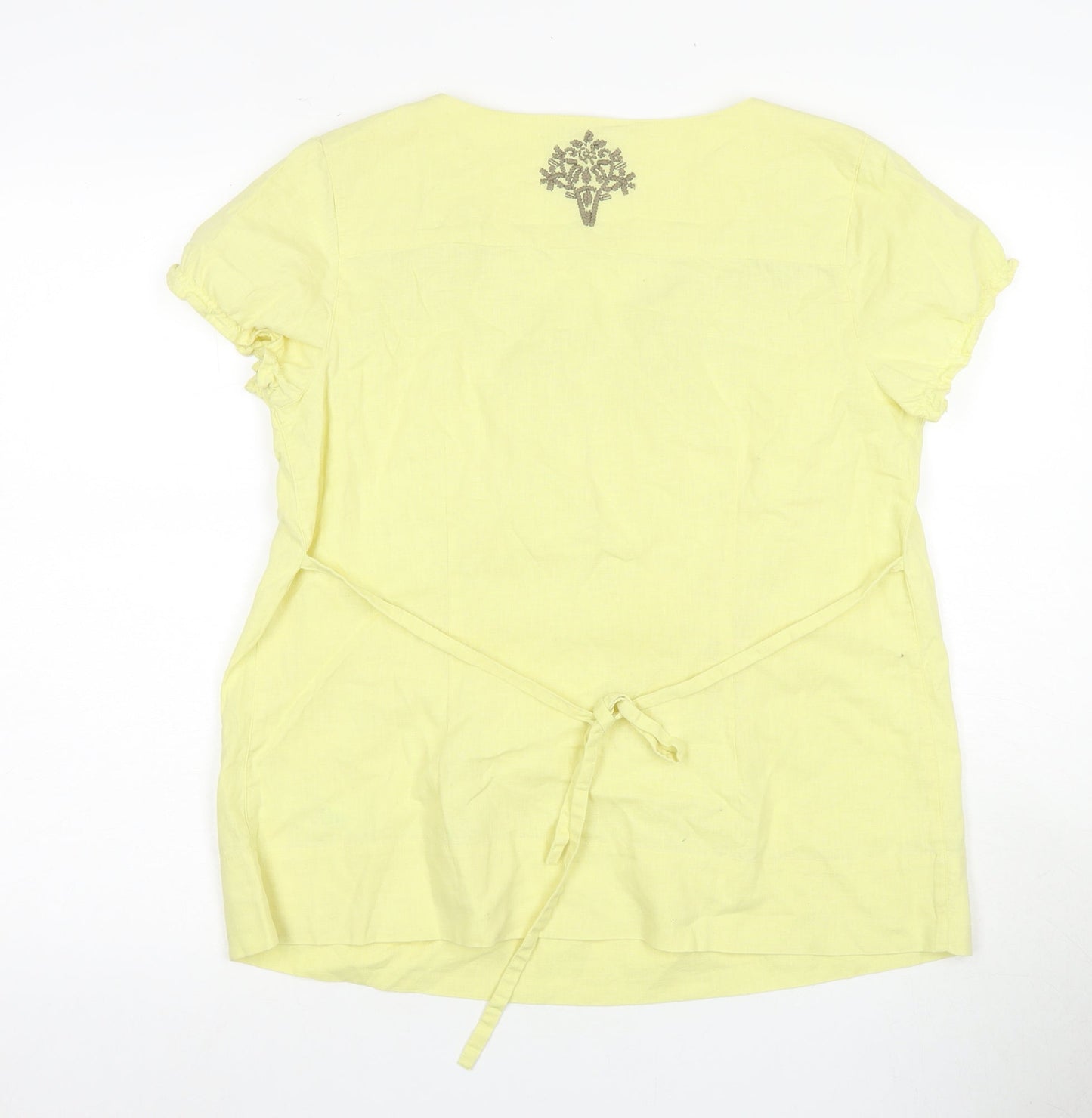 Womens UK Size 14 Rocha John Rocha Yellow Basic Blouse