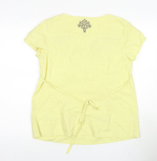 Womens UK Size 14 Rocha John Rocha Yellow Basic Blouse