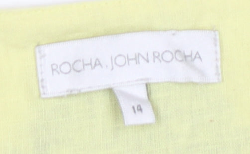 Womens UK Size 14 Rocha John Rocha Yellow Basic Blouse