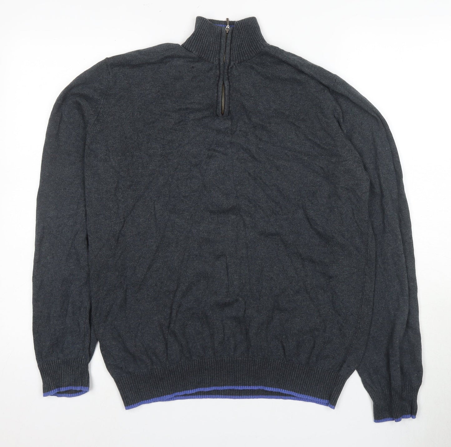 John Lewis Men's Black High Neck 7XL Full Zip Jumper