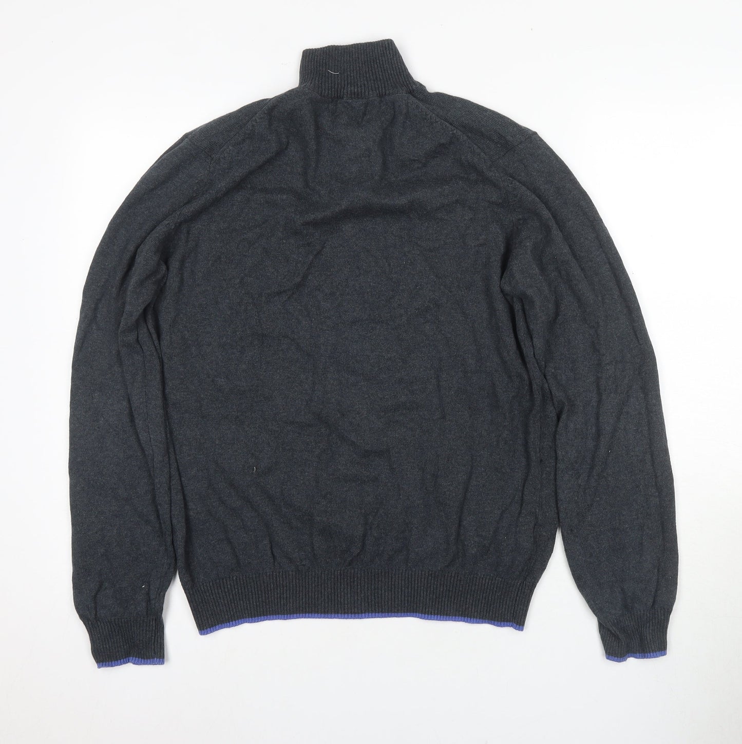 John Lewis Men's Black High Neck 7XL Full Zip Jumper