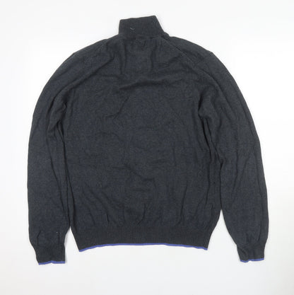 John Lewis Men's Black High Neck 7XL Full Zip Jumper