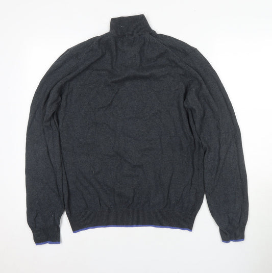 John Lewis Men's Black High Neck 7XL Full Zip Jumper