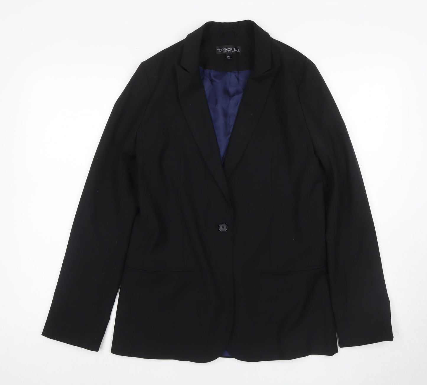 Topshop Women's Black Blazer - Size 10 Tall, Business